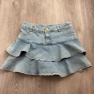 Y2k denim mini shirt